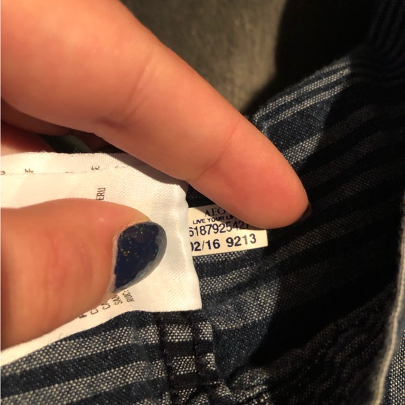 American Eagle Blue Striped Lightweight Hoodie with Buttons size XL Men’s - Picture 10 of 11